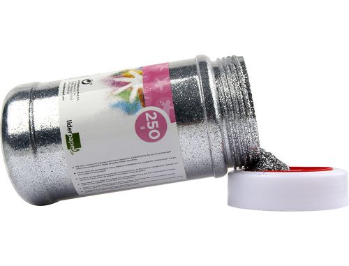Purpurina liderpapel fantasia cor prata metalizado frasco de 250 gr , Liderpapel , 75044 , 8423473750449